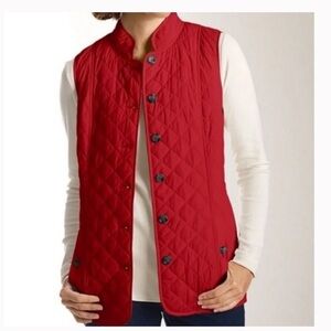 J. Jill Red Quilted Vest size Large S230